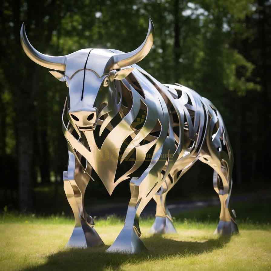 Modern abstract metal bull sculpture for sale DZ-393