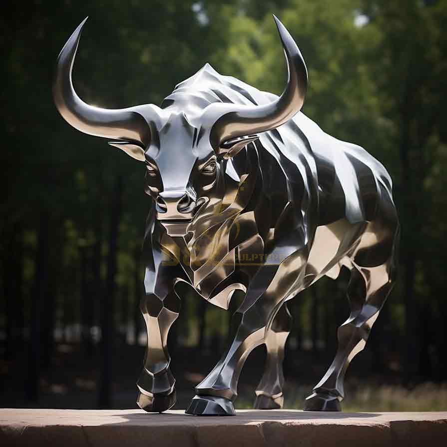 Modern abstract metal bull sculpture for sale DZ-393