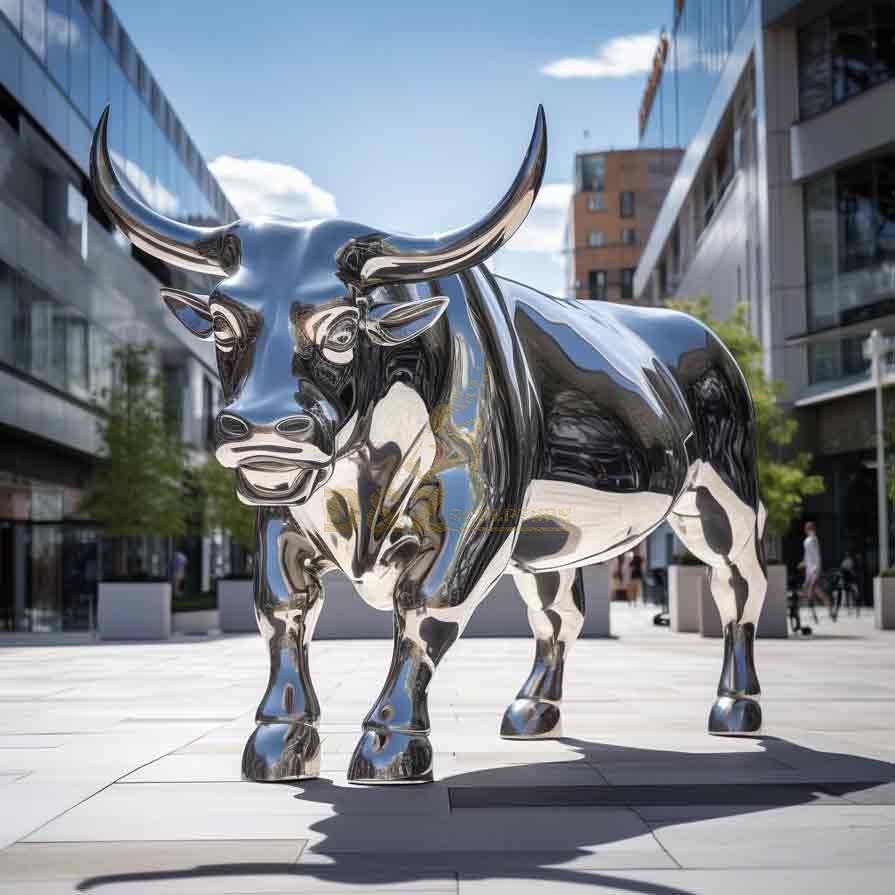 Modern abstract metal bull sculpture for sale DZ-393