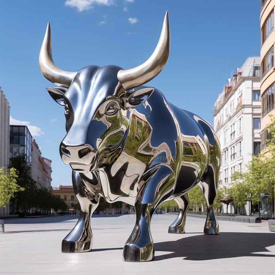Modern abstract metal bull sculpture for sale DZ-393