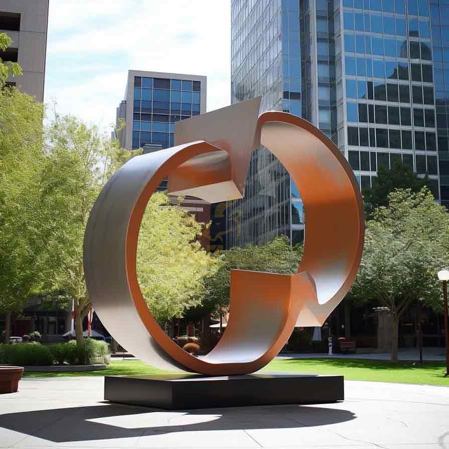 Large metal sculpture customization project, circle series, public art installation DZ-394