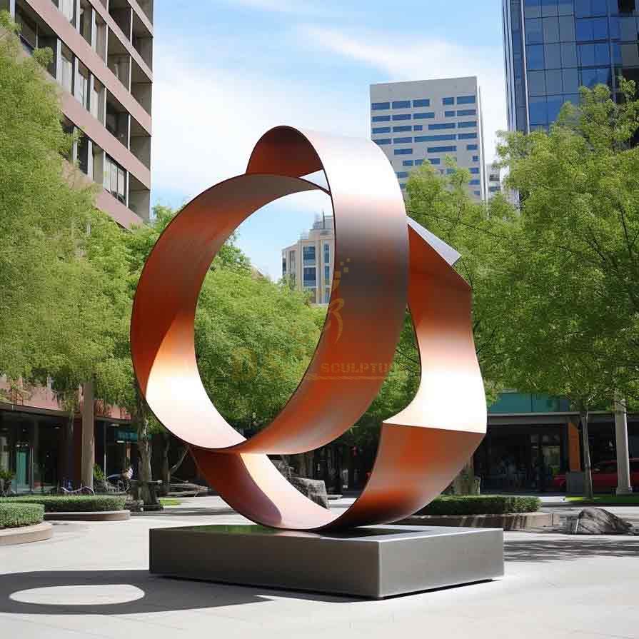 Large metal sculpture customization project, circle series, public art installation DZ-394