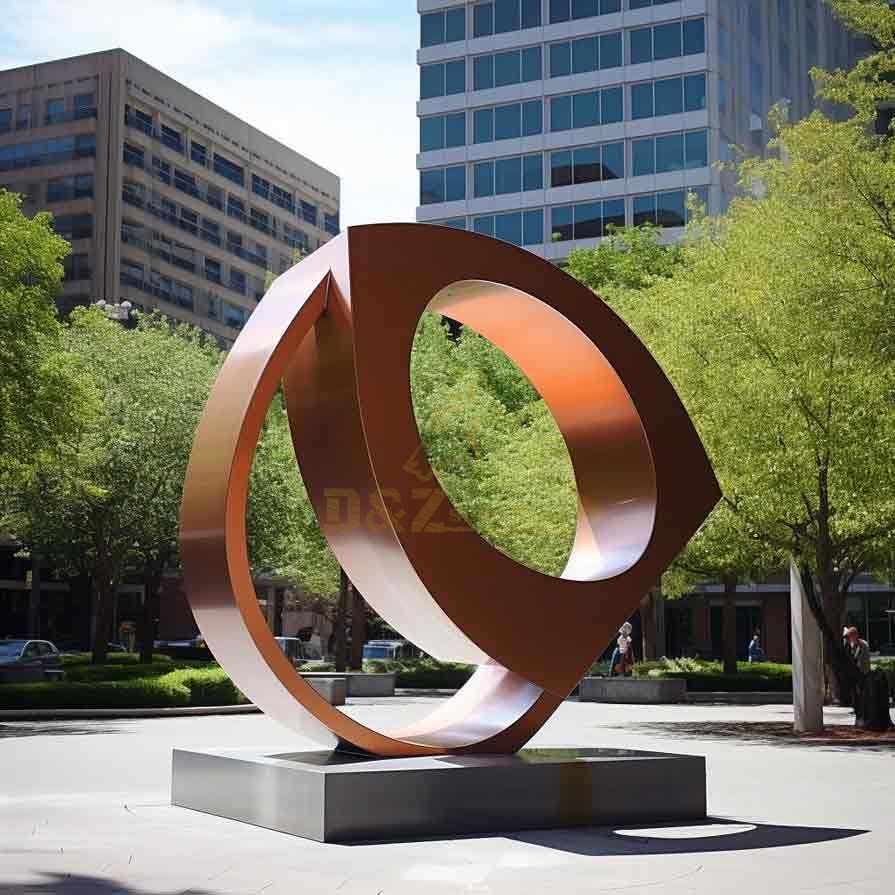 Large metal sculpture customization project, circle series, public art installation DZ-394