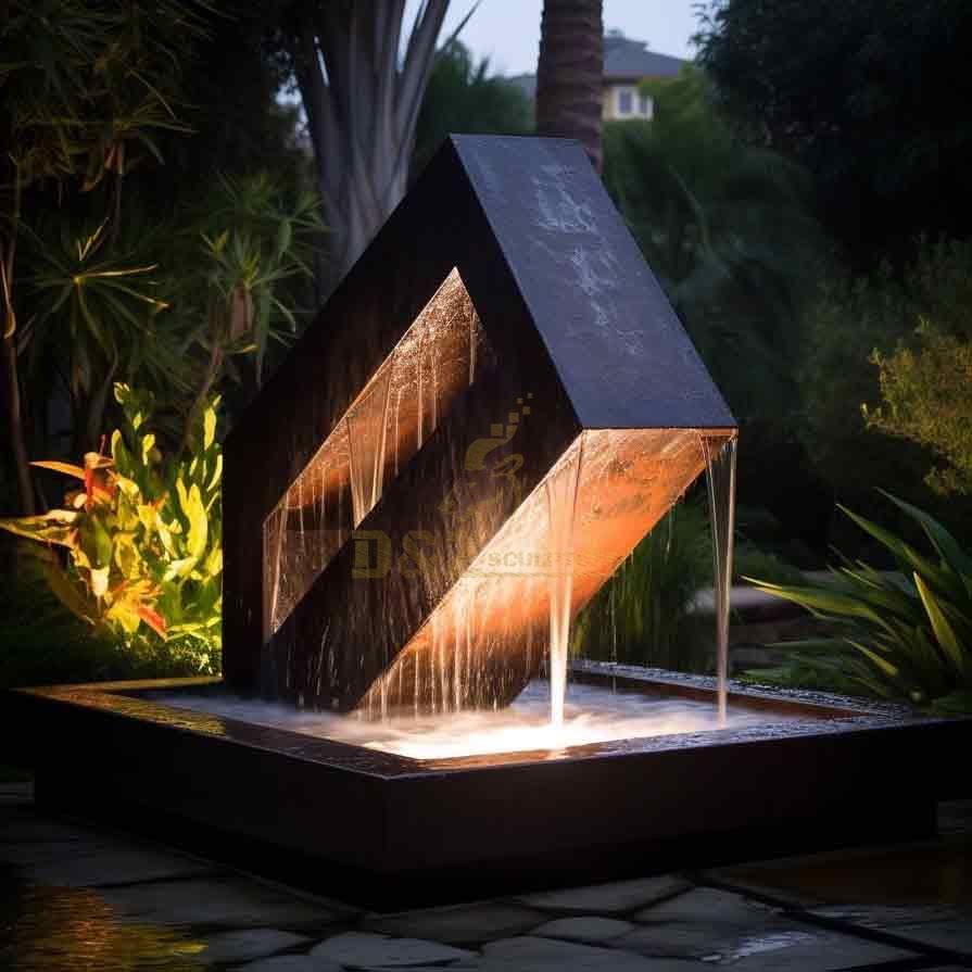 Modern outdoor geometric metal fountain sculpture for garden DZ-395