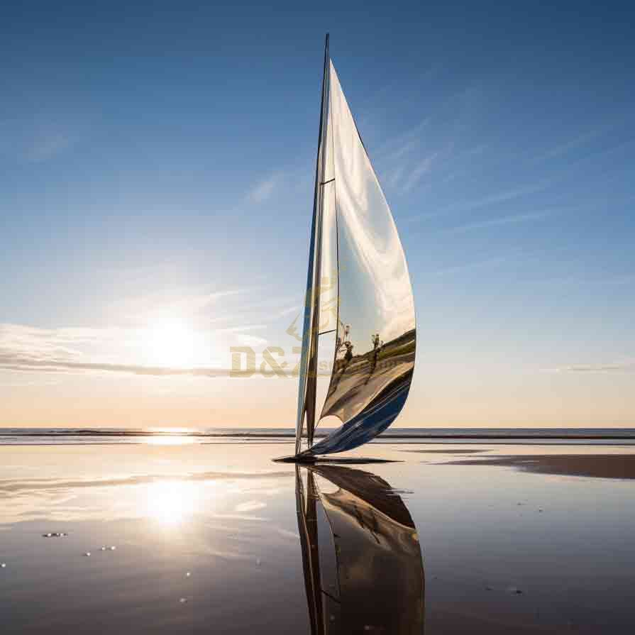Abstract Outdoor Sailboat Sculpture | Stainless Steel Art 4