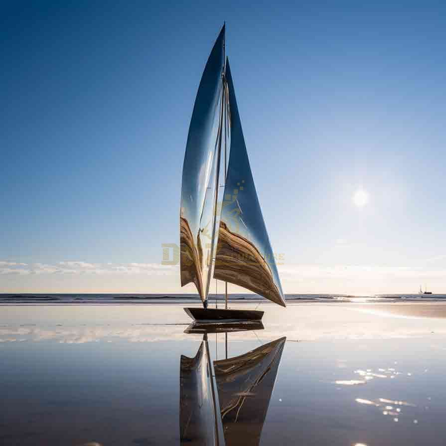Abstract Outdoor Sailboat Sculpture | Stainless Steel Art 5