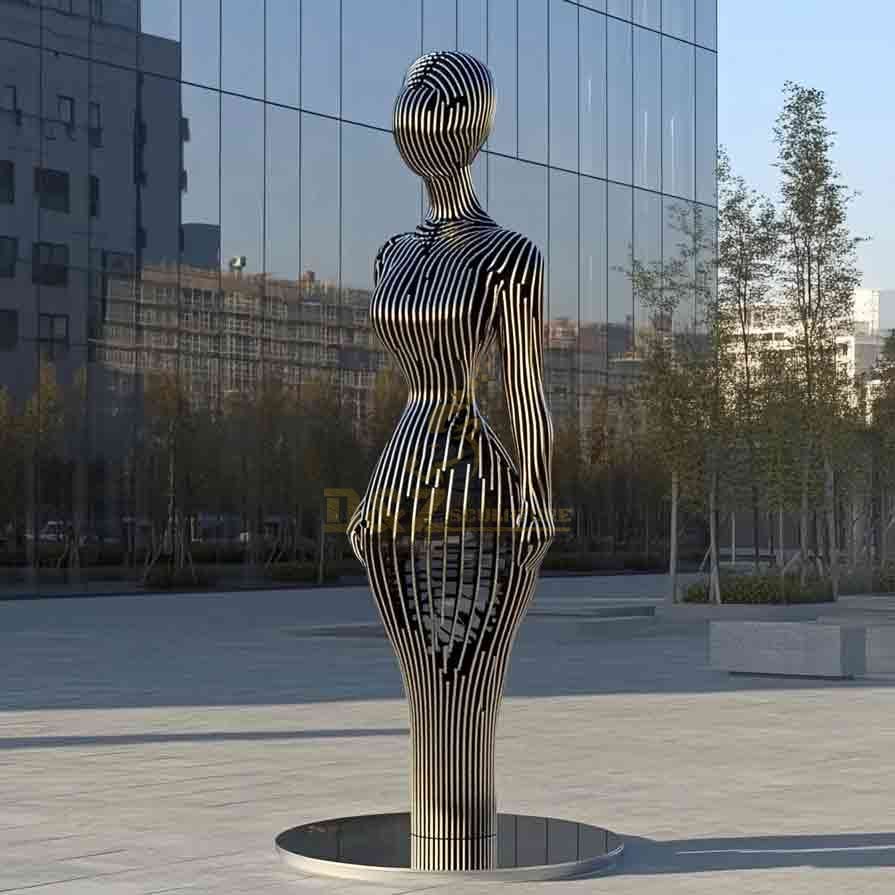 Modern Large Metal Abstract Figure Sculpture | Multilayer 8