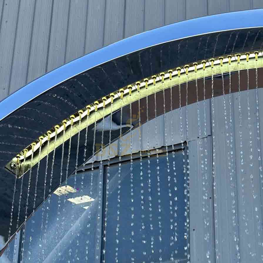 Large Stainless Steel Circle Fountain with Lights 7