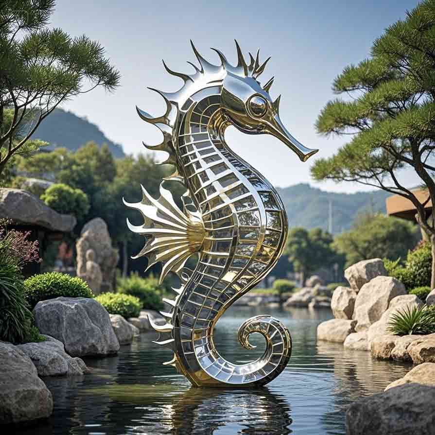 Large Metal Seahorse Sculpture for Sale 2