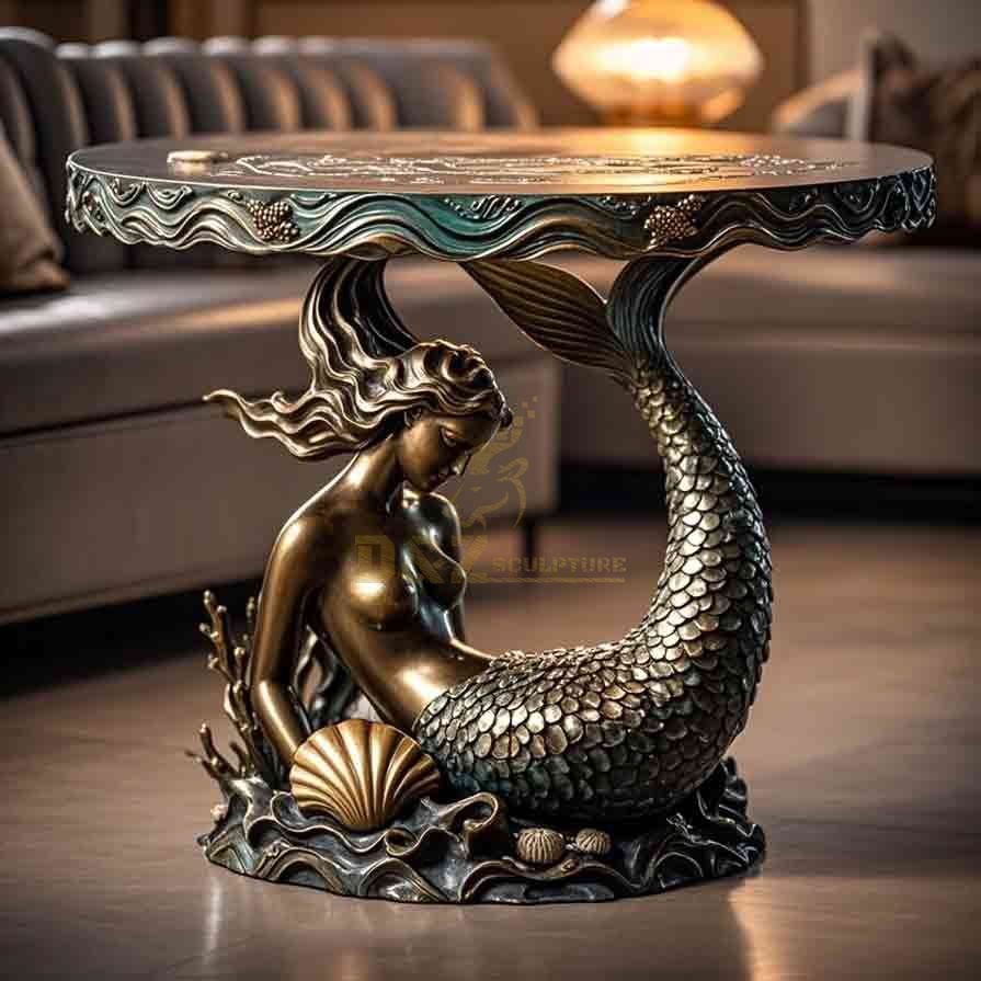 Luxury Bronze Mermaid Coffee Table For Sale 1