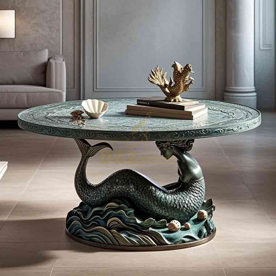 Luxury Bronze Mermaid Coffee Table For Sale 5