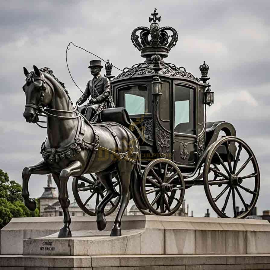 Bronze Horse Drawn Carriage for Sale | Public Art Sculpture 4