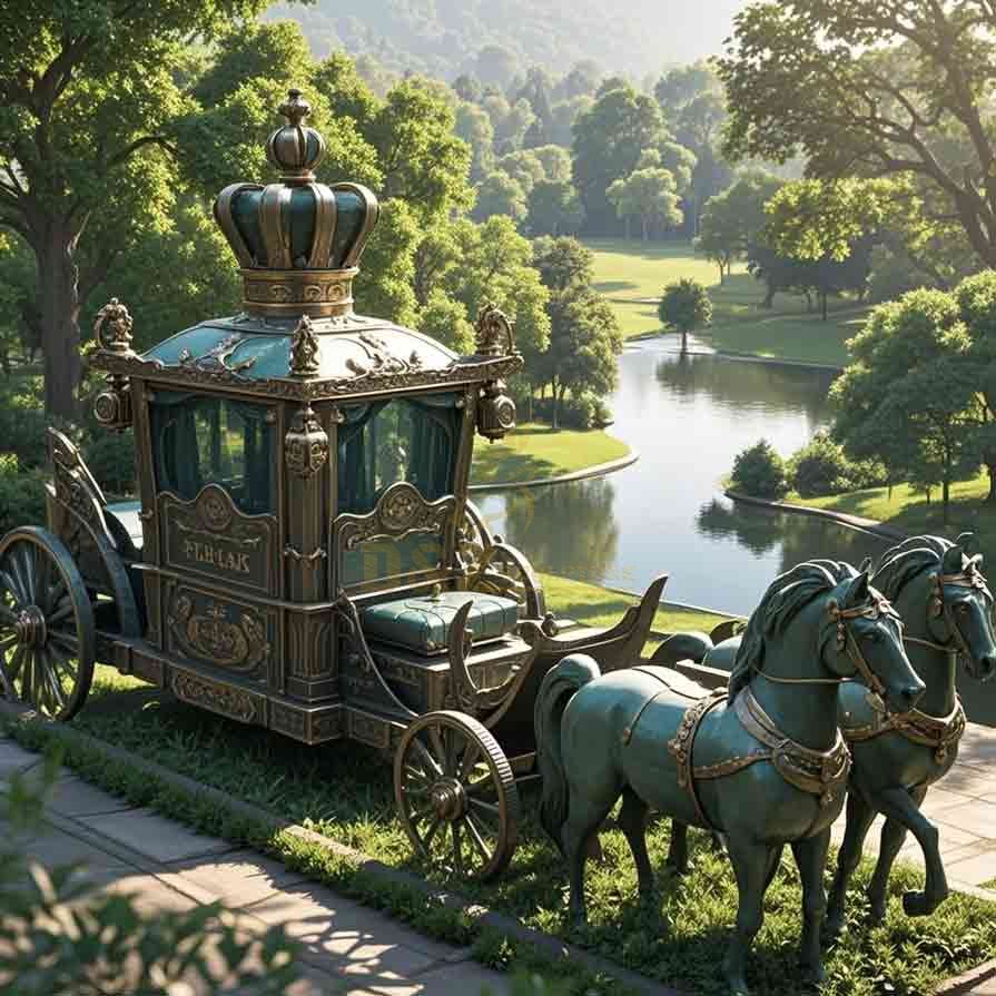 Bronze Horse Drawn Carriage for Sale | Public Art Sculpture 6