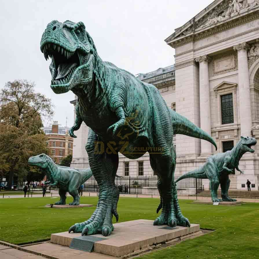 Large Outdoor Bronze Dinosaur Sculpture for Sale 3