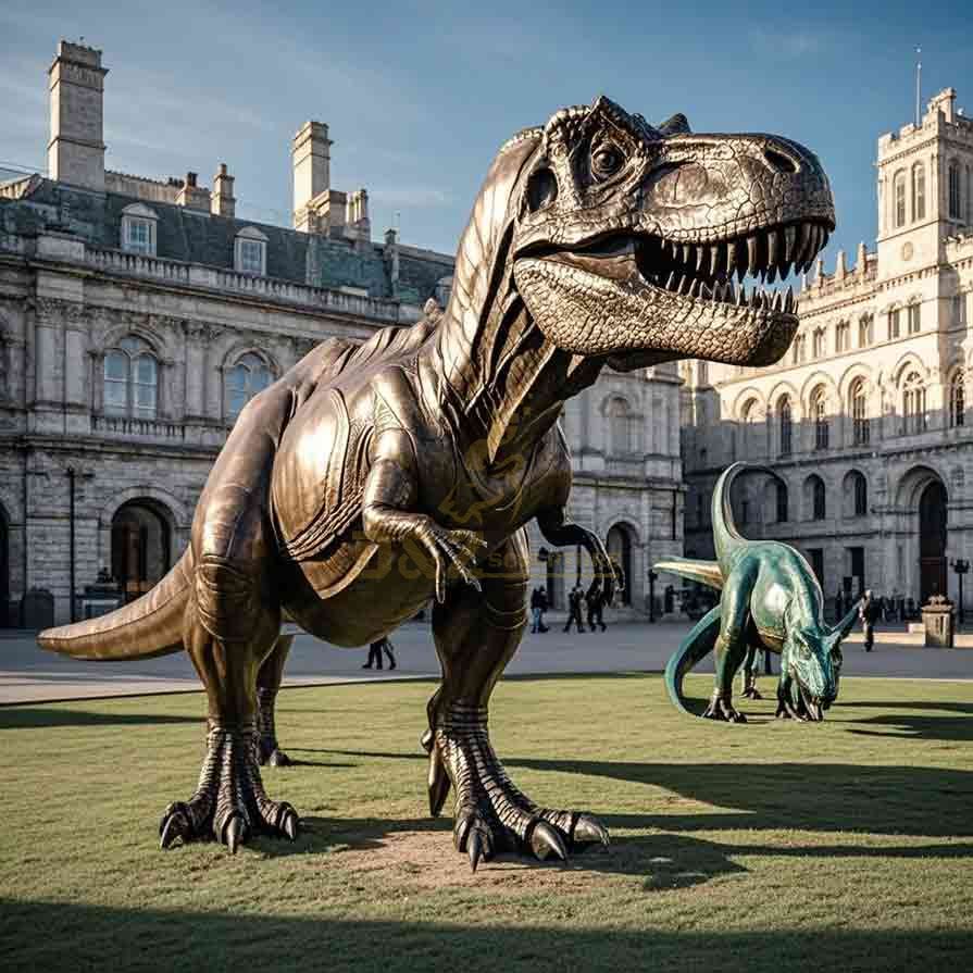 Large Outdoor Bronze Dinosaur Sculpture for Sale 5