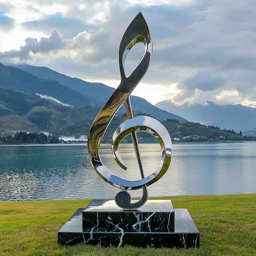 Mirror Stainless Steel Musical Note Sculpture 5