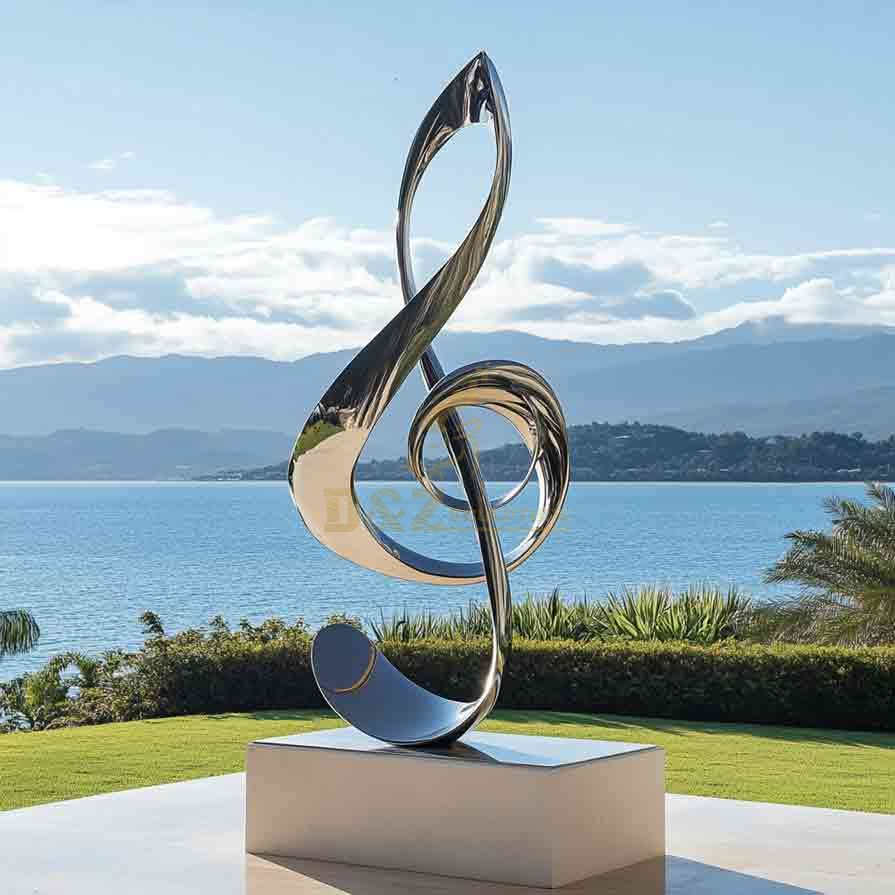 Mirror Stainless Steel Musical Note Sculpture 7