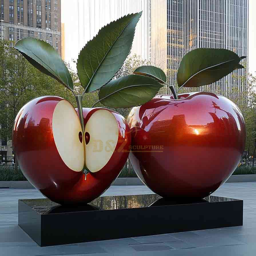 Large Red Apple Sculpture for Garden | Fruit Sculpture 2