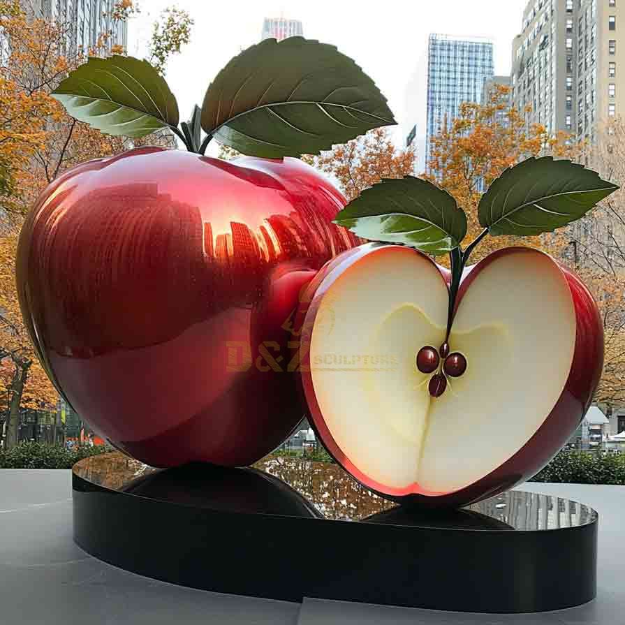 Large Red Apple Sculpture for Garden | Fruit Sculpture 4