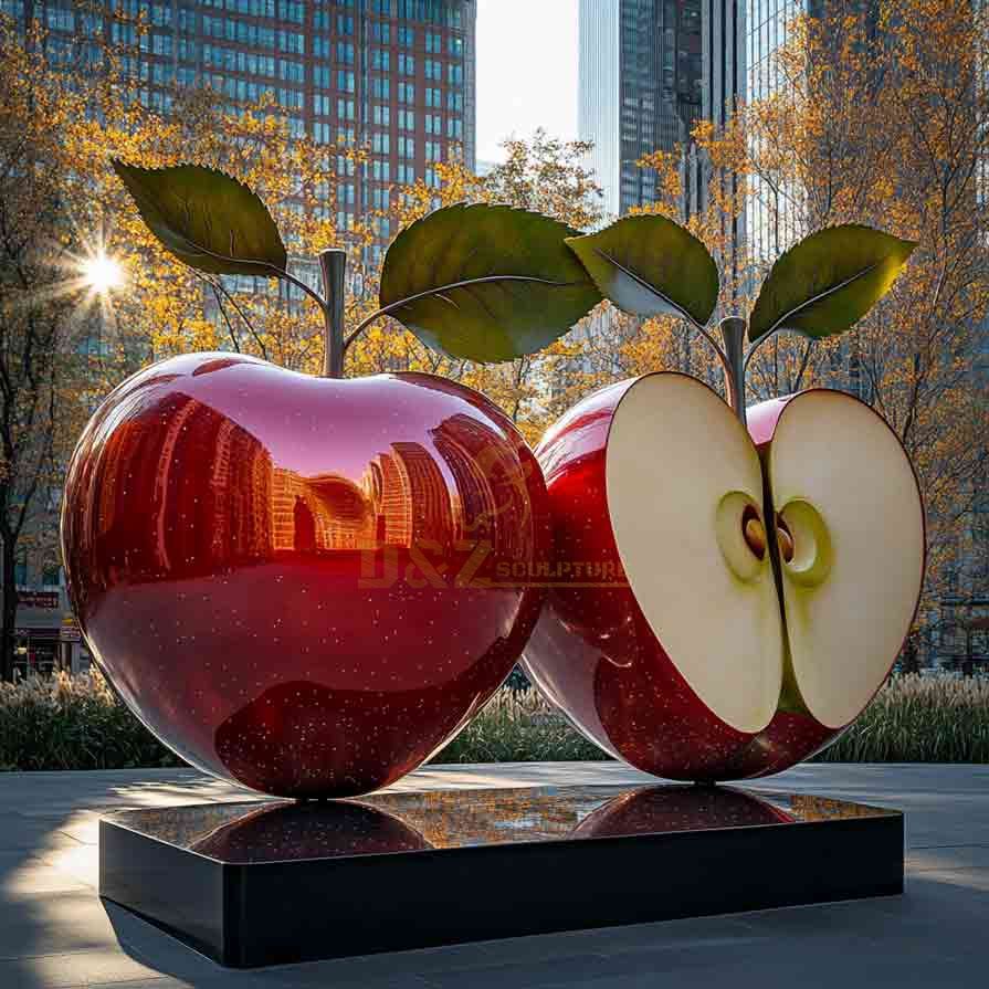 Large Red Apple Sculpture for Garden | Fruit Sculpture 5