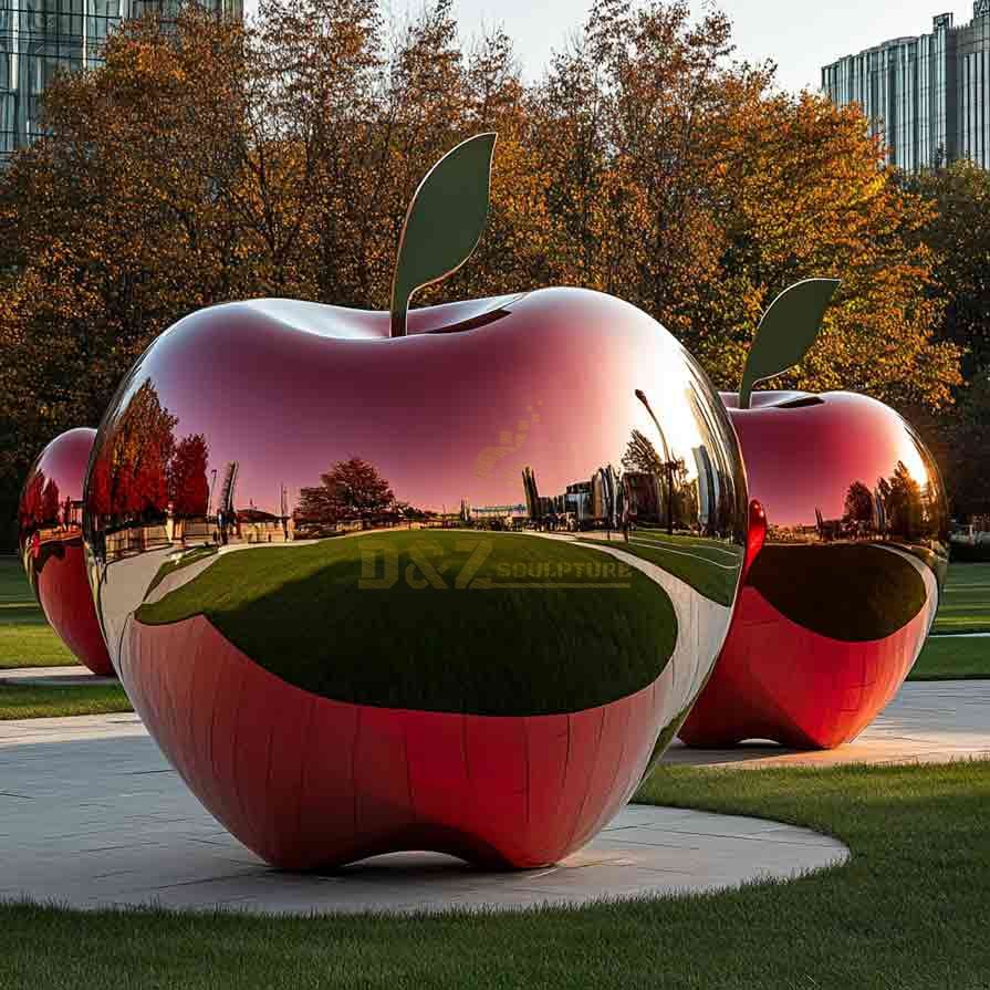 Large Red Apple Sculpture for Garden | Fruit Sculpture 7