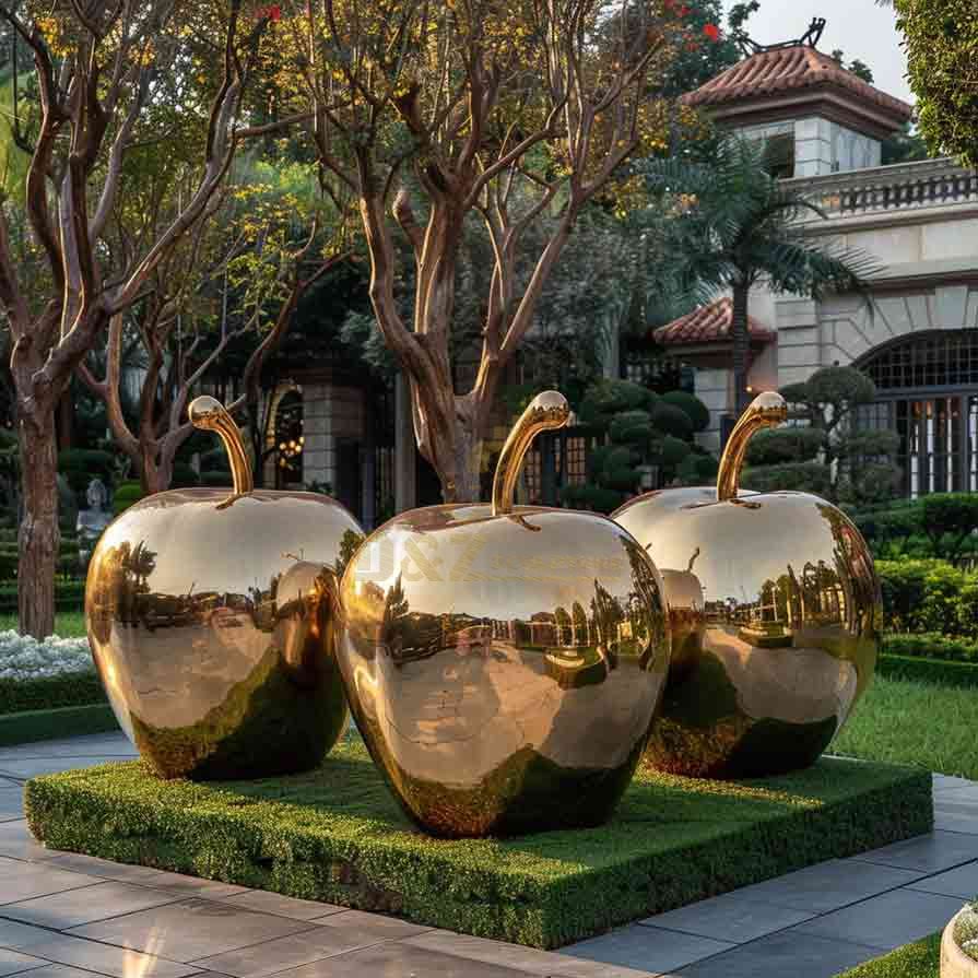12-3 Exquisite Large Apple Sculpture Series | Metal Art Custom