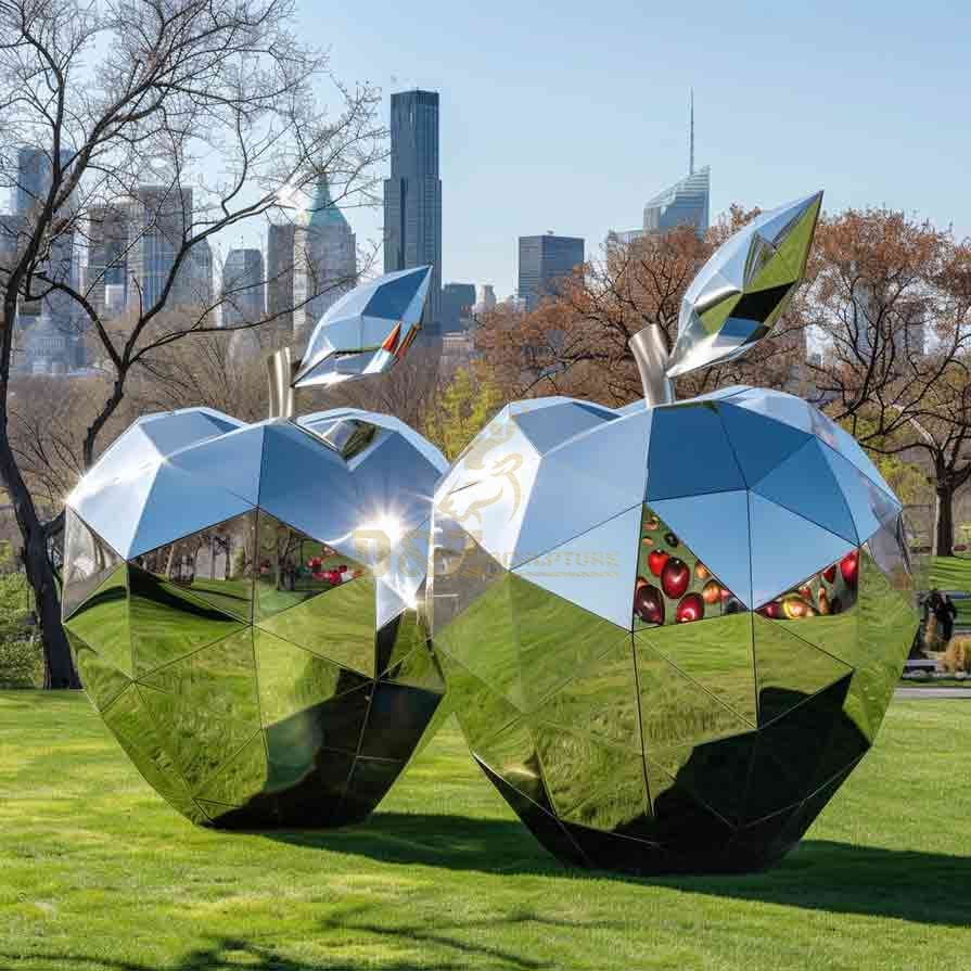 12-9 Exquisite Large Apple Sculpture Series | Metal Art Custom