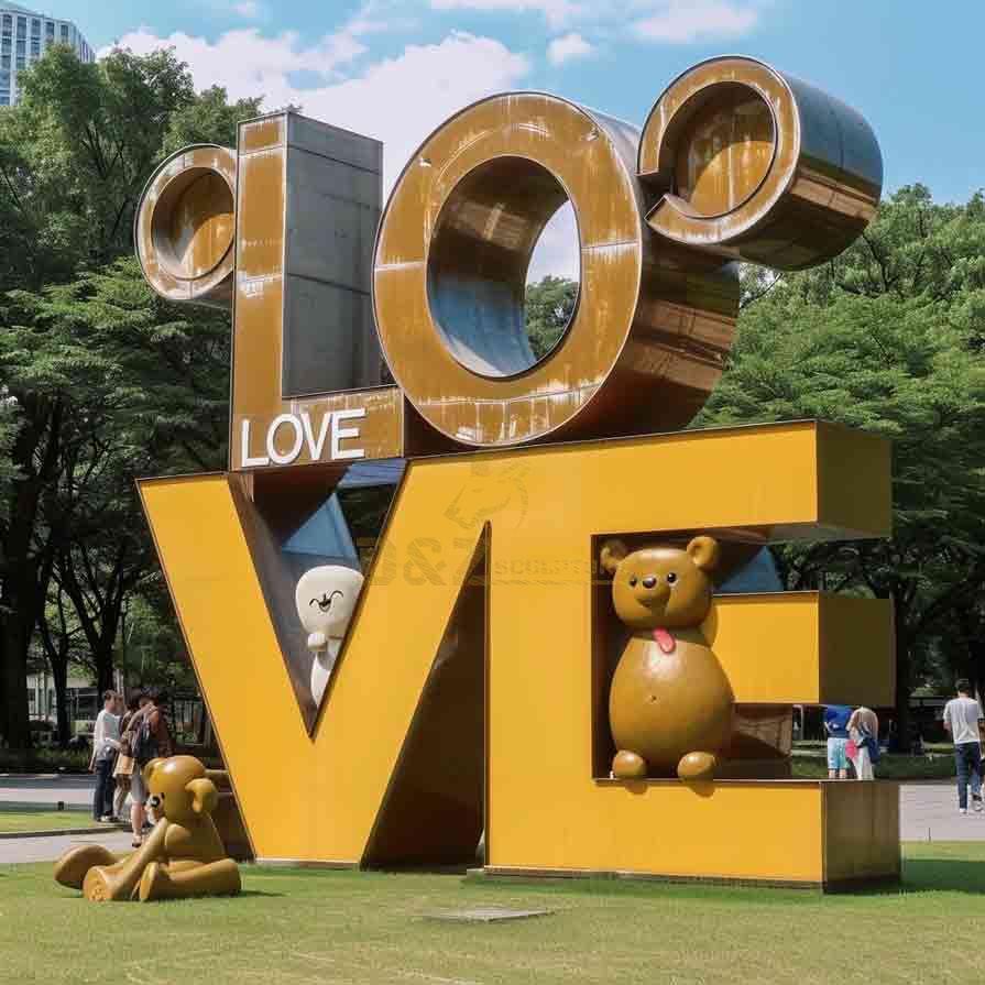 Large LOVE Sculpture for Sale for Park | Bear Decor 6