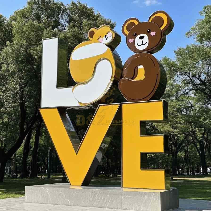 Large LOVE Sculpture for Sale for Park | Bear Decor 7