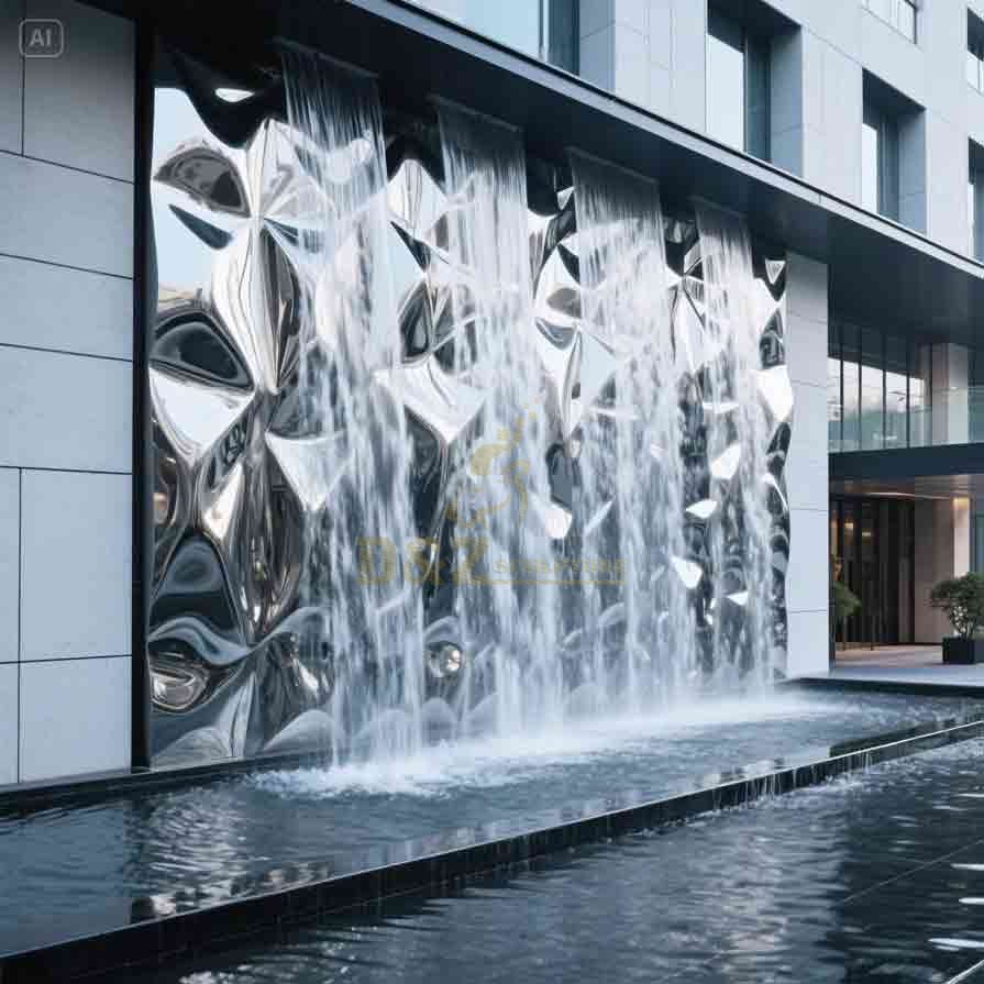 Modern Metal Wall Fountain | Waterfall Fountain 3