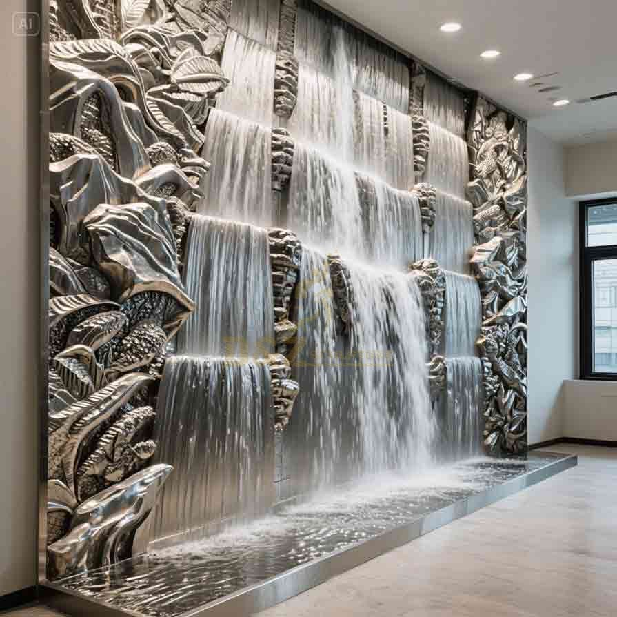 Modern Metal Wall Fountain | Waterfall Fountain 5