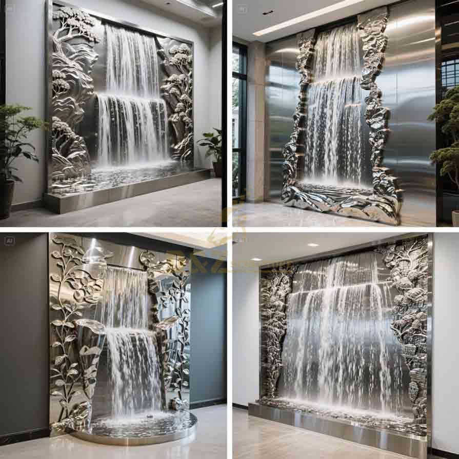 Modern Metal Wall Fountain | Waterfall Fountain 8