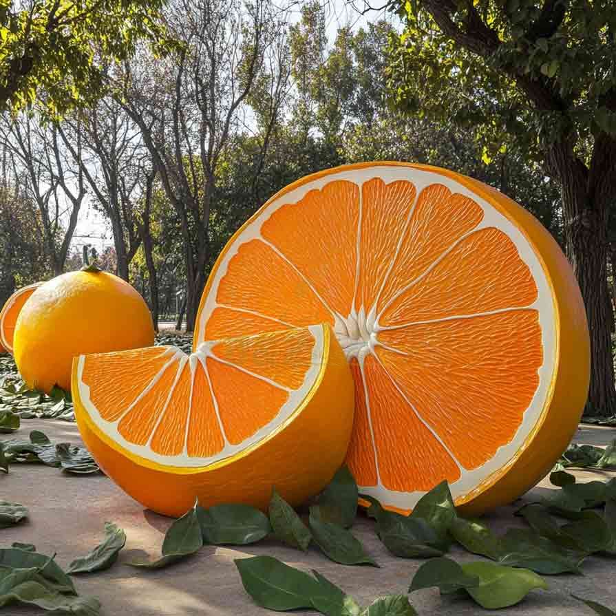 Large Stainless Steel Orange Sculpture | Fruit Sculpture 4