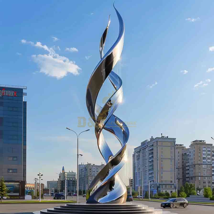 Large Stainless Steel Spiral Sculpture | City Landmark 1