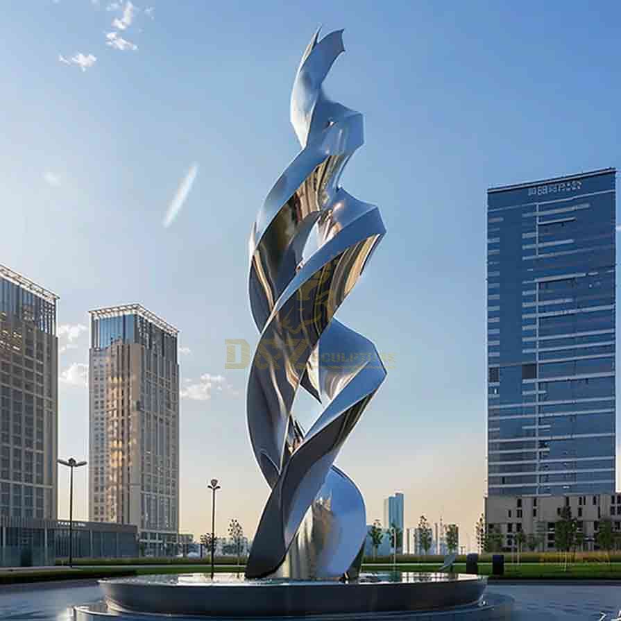 Large Stainless Steel Spiral Sculpture | City Landmark 5