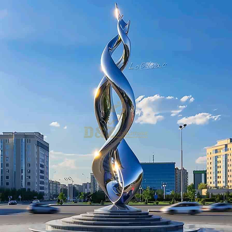 Large Stainless Steel Spiral Sculpture | City Landmark 6