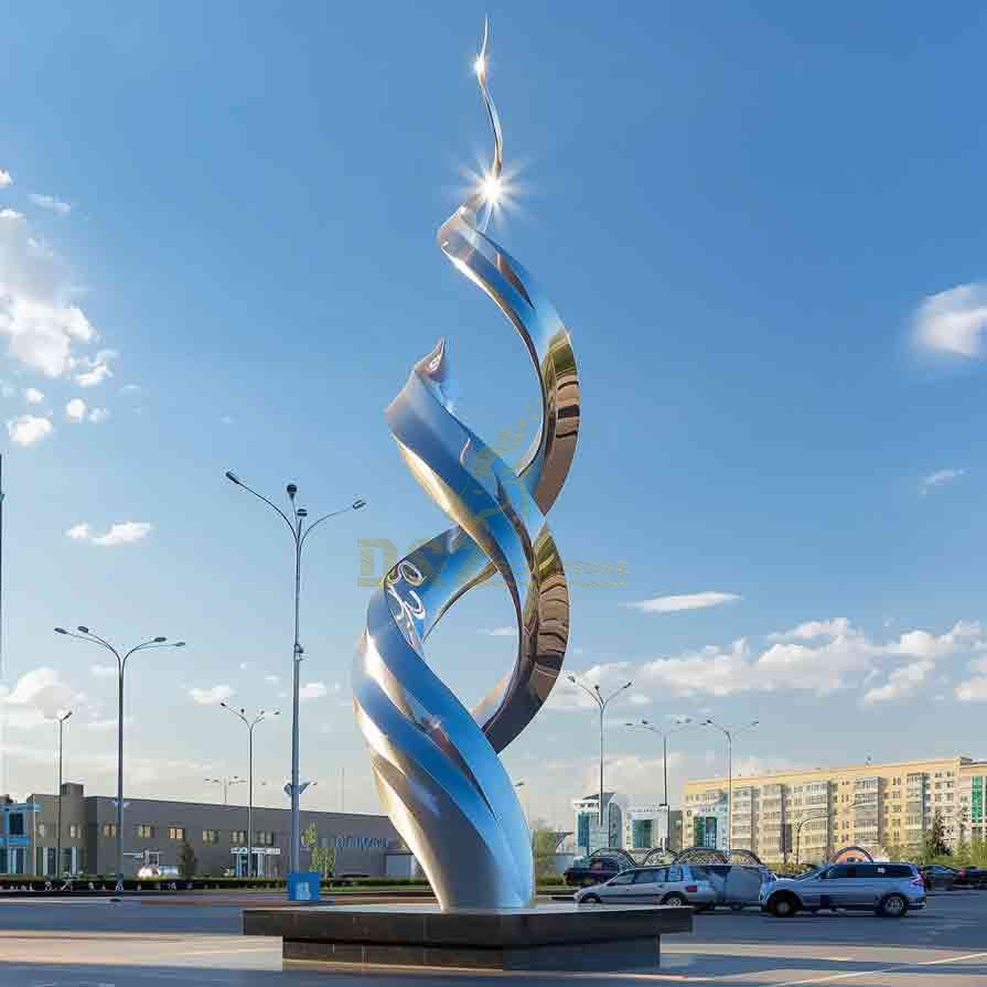 Large Stainless Steel Spiral Sculpture | City Landmark 7