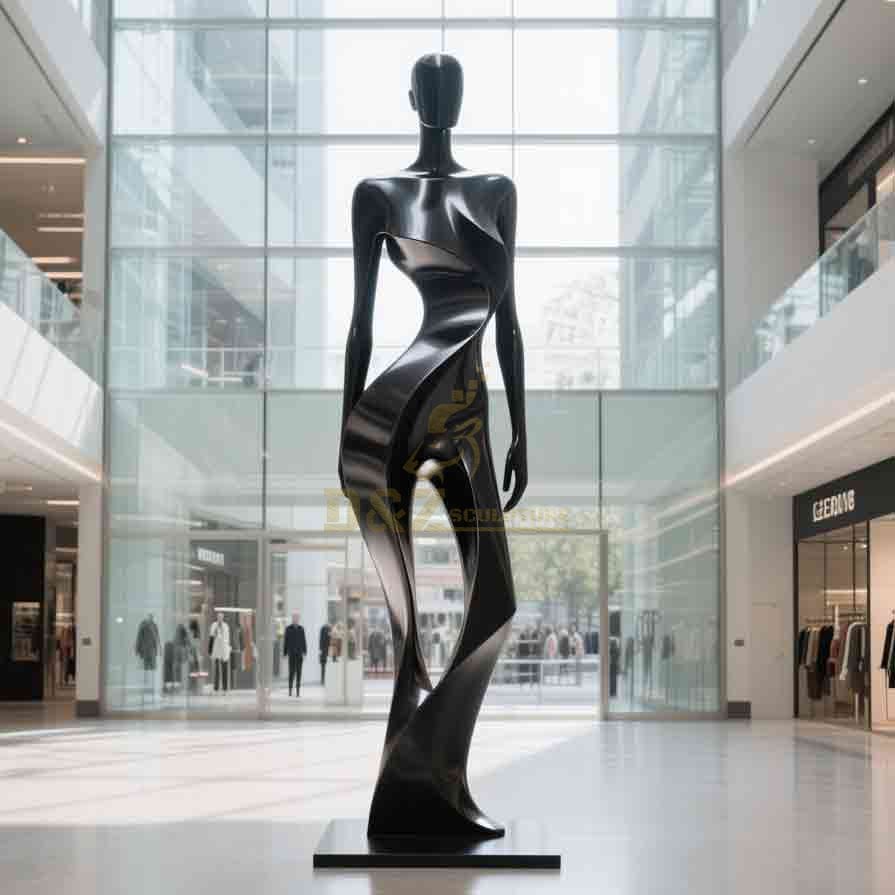 Modern Abstract Figure Sculpture | Metal Mall Decor 2