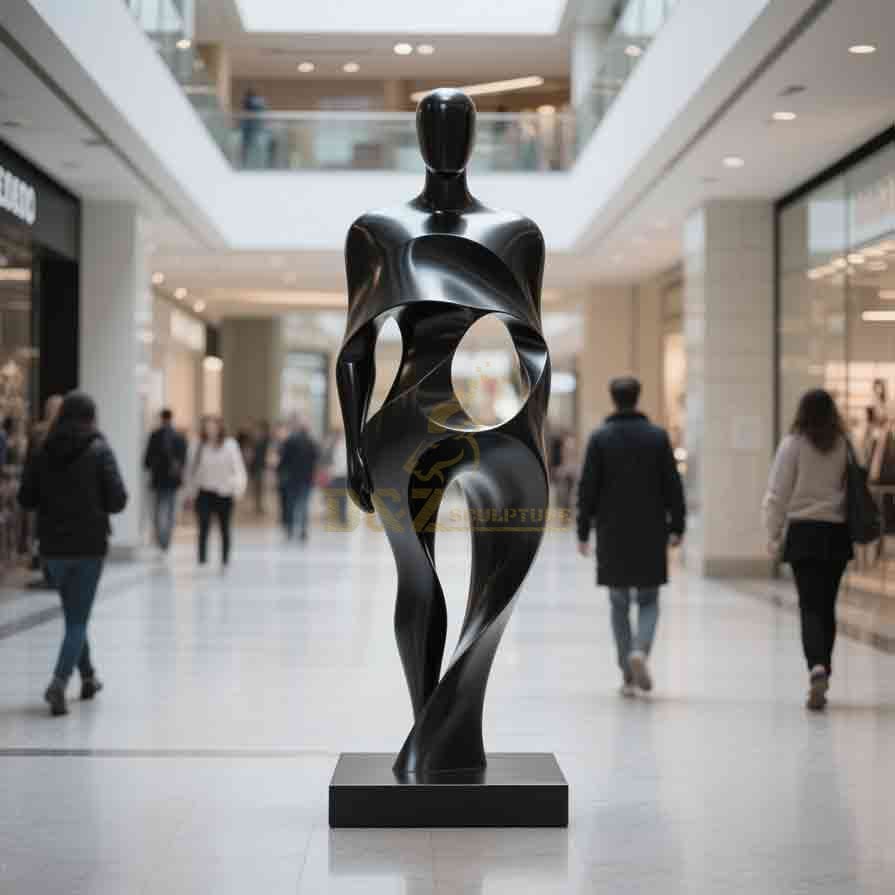 Modern Abstract Figure Sculpture | Metal Mall Decor 3