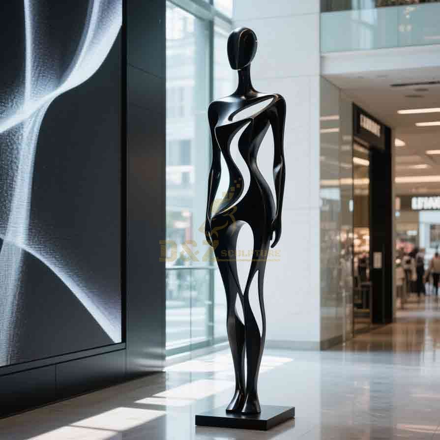 Modern Abstract Figure Sculpture | Metal Mall Decor 4