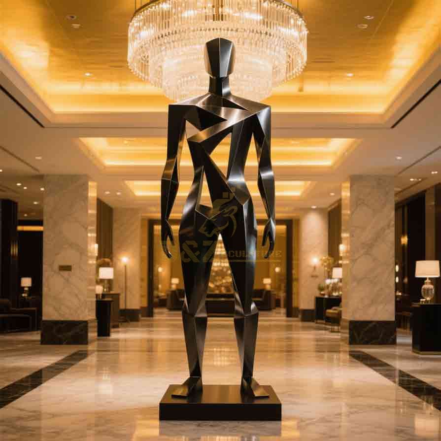 Modern Abstract Figure Sculpture | Metal Mall Decor 6