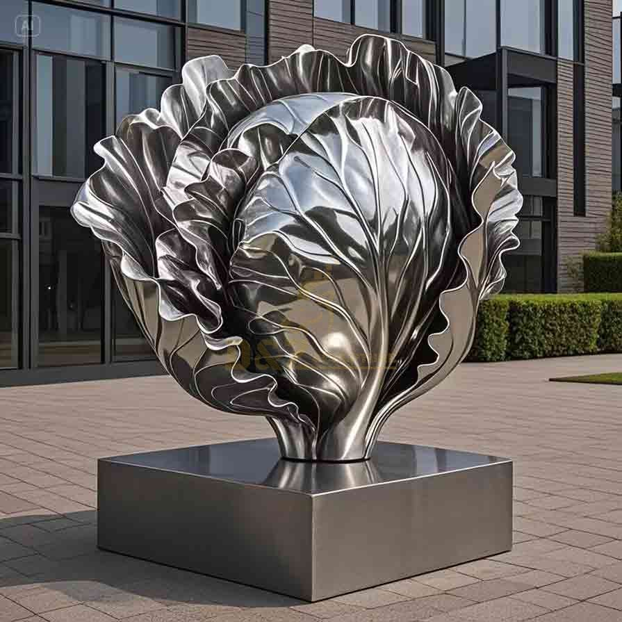 Creative Large Stainless Steel Cabbage Sculpture 3