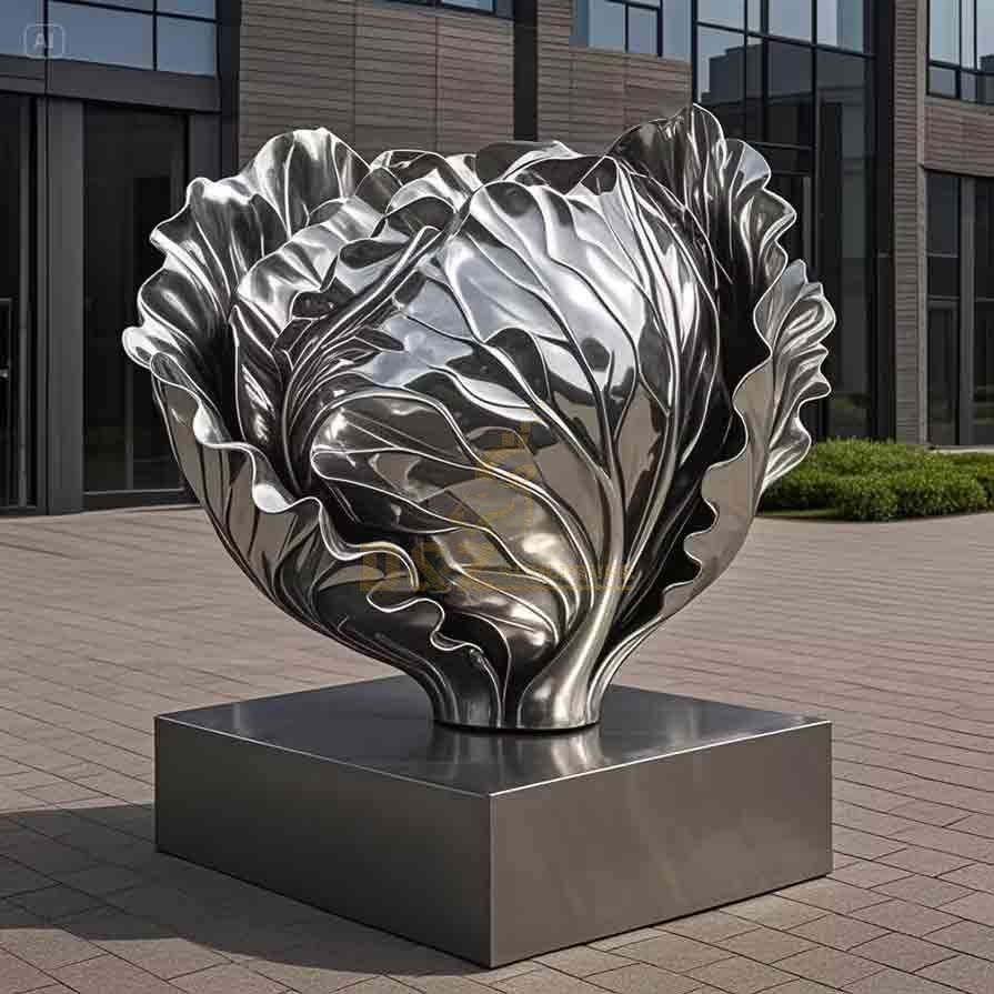 Creative Large Stainless Steel Cabbage Sculpture 5
