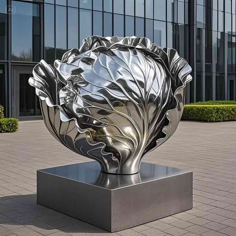 Creative Large Stainless Steel Cabbage Sculpture 7