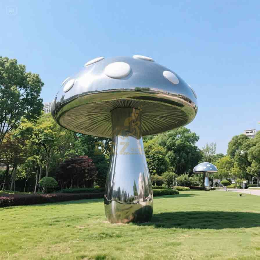 Large LED Metal Mushroom Garden Sculptures 5