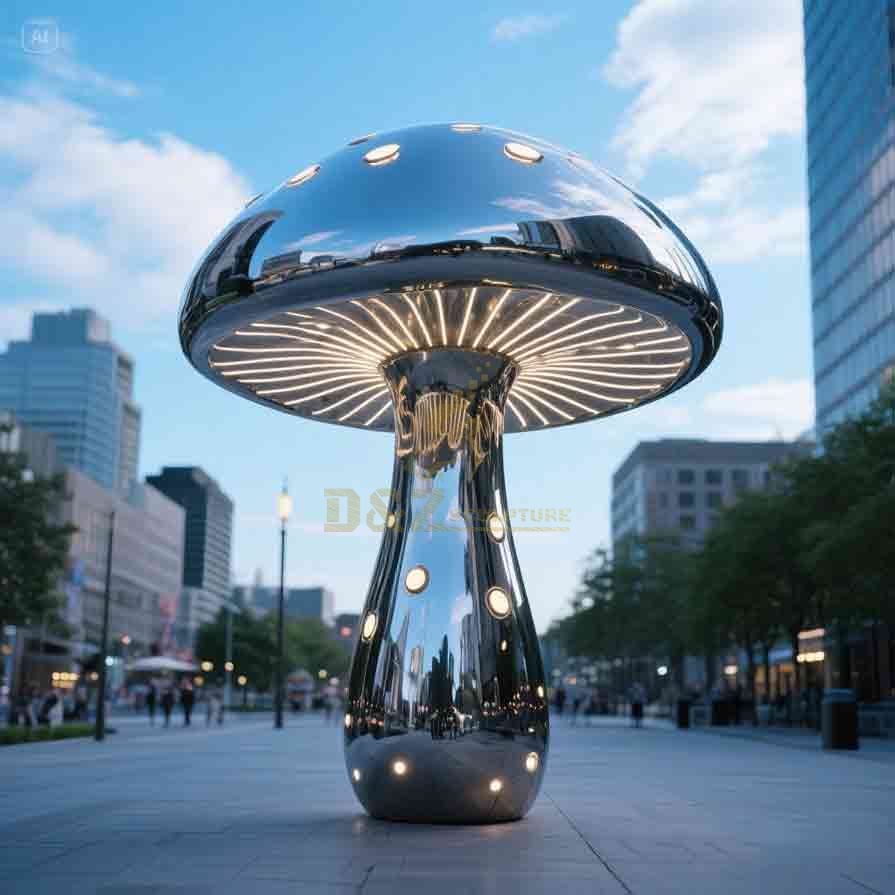 Large LED Metal Mushroom Garden Sculptures 6