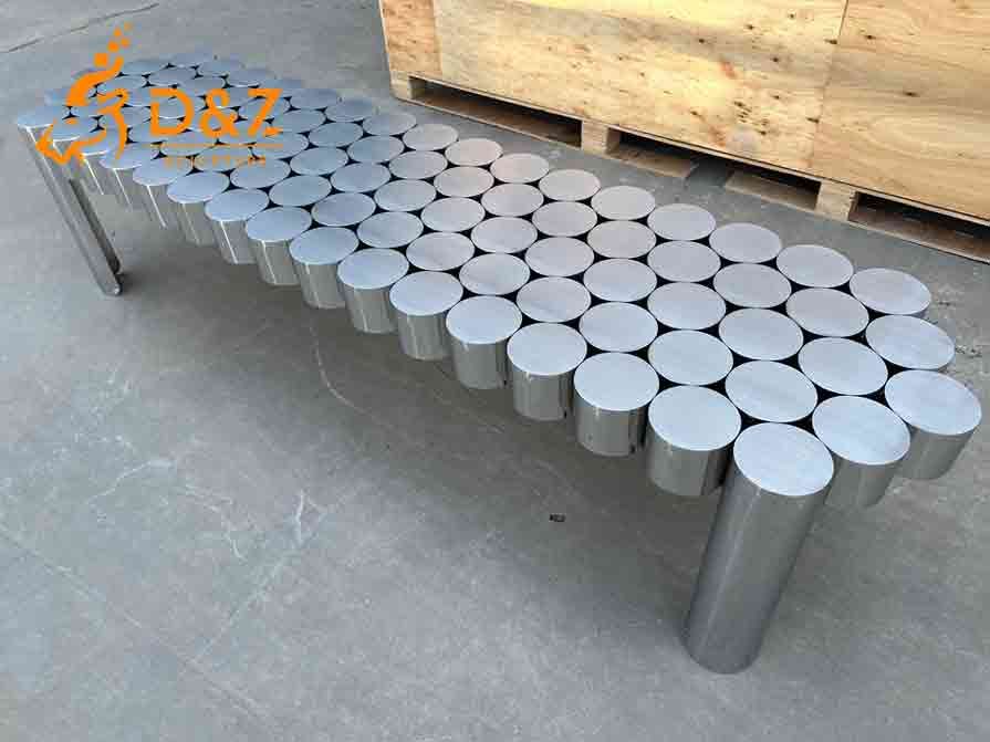 Large Metal Art Table Sculpture | Cylindrical Structure 1