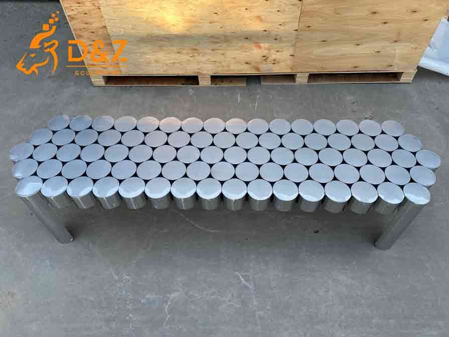 Large Metal Art Table Sculpture | Cylindrical Structure 3