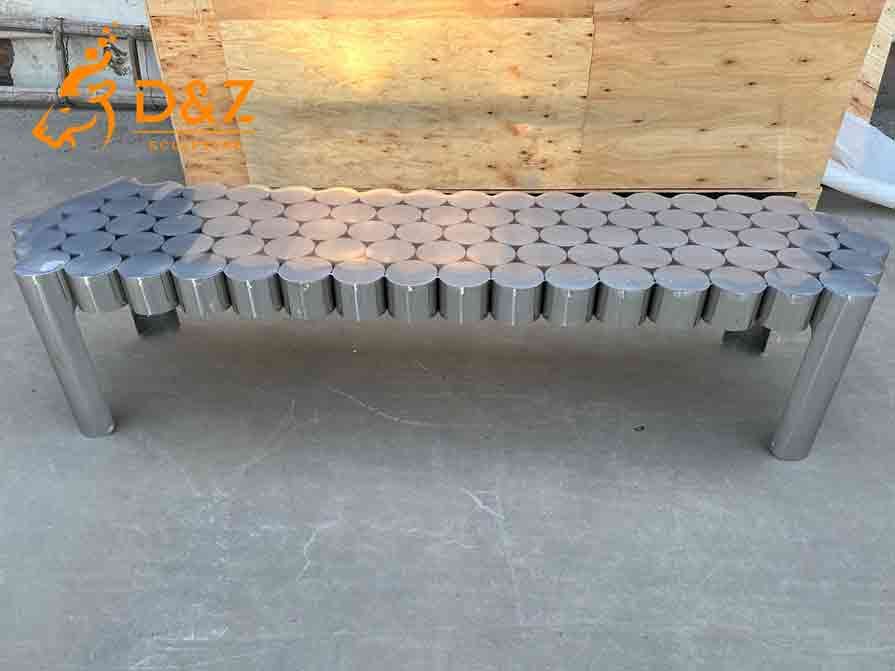Large Metal Art Table Sculpture | Cylindrical Structure 4