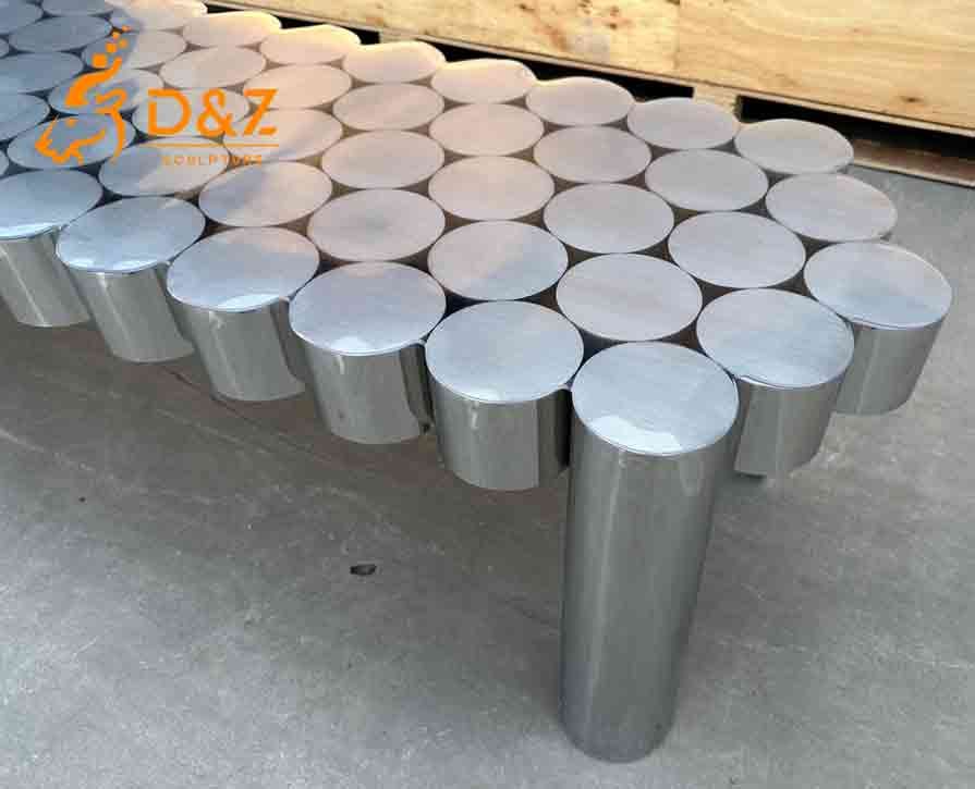 Large Metal Art Table Sculpture | Cylindrical Structure 6